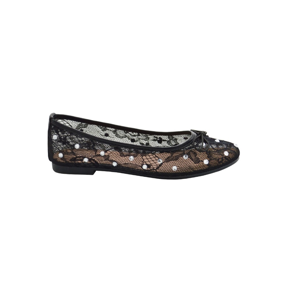 Women's Crystal Mesh Ballet Flats with Memory Foam  Breathable Mesh  Ballet